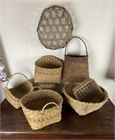 Group of 8 Hand Woven Baskets