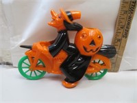 Vintage Halloween Witch Riding MotorCycle 6&3/4"