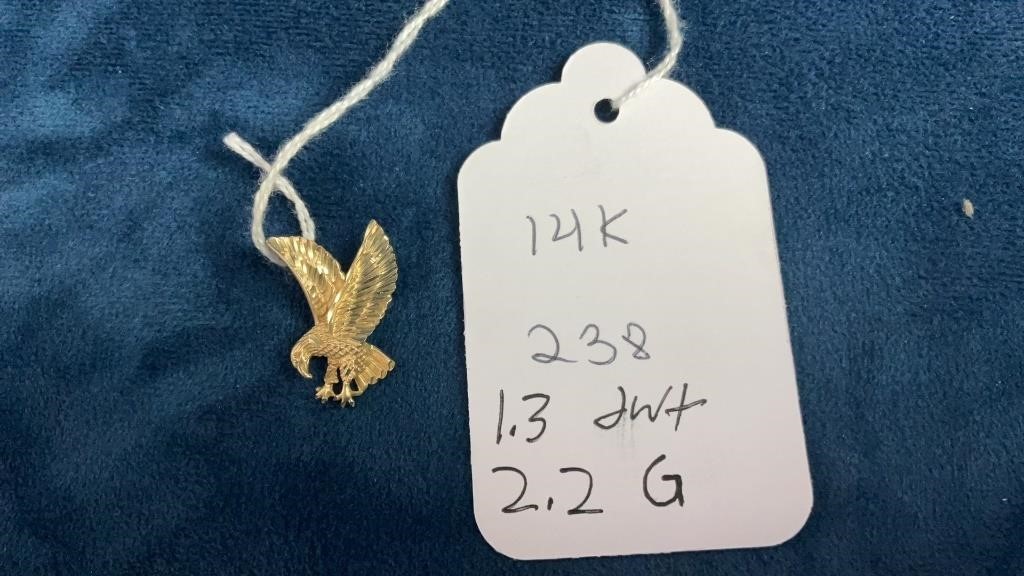 14K Eagle Pendant