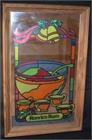 Vtg Ronrico Rum Stained Glass Style Mirror 22x14