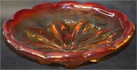 MCM Murano Amberina Art Glass 9.5w Bowl