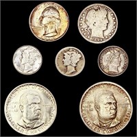[7] Varied US SILV Coinage (1892, 1899-S, 1921,