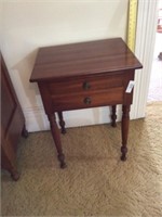 2 drawer Willet cherry side table - 28 in tall