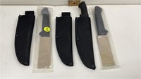 3 NEW 9IN HUNTING KNIFE WITH SHEATH