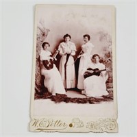 LADIES with GUNS & GUITARS -CDV Photo c.1883-1900