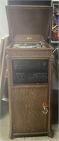 Customized Record Player in Vtg Edison Cabinet