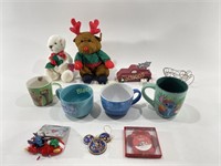(3) Disney Stitch Mugs, Christmas Decor & More