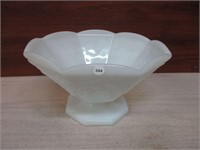 Milk Glass Footed Fruit Bowl