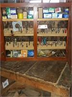 Wood Wall Cabinet with Router Bit Colllection