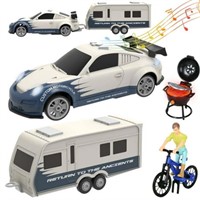 Wisairt Transport Toys Car with RV Camper Trailer