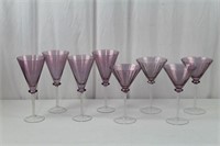 Purple Art Deco Martini & Champagne Glasses