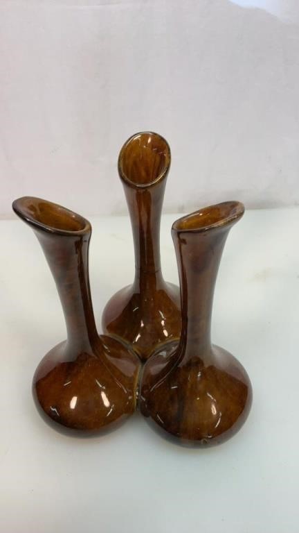 Van Briggle triple bud vase