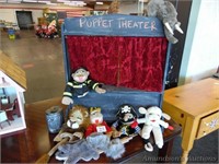 Puppet Theater w/8 Puppets, Chalkboard Painted