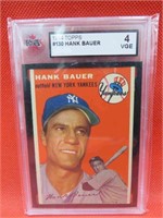 1954 Topps Hank Bauer Graded Baseball Card KSA 4