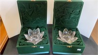 Crystal lotus flower candle holders with more