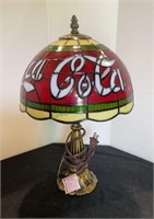 Small Coca-Cola table lamp measures 15 inches