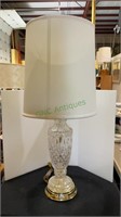 Nice gold base and glass table lamp and a crystal