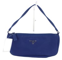 Prada Blue Nylon Pouch Handbag
