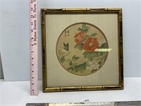 Vintage Oriental Painting on Silk W/ Bamboo F