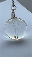 Dandelion seed necklace. 3 seeds in 1 inch