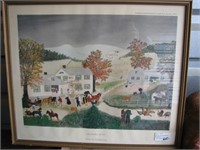 Framed Grandma Moses picture