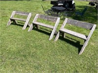 (3) Wood Benches