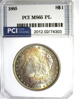 1885 Morgan MS65 PL LISTS $450