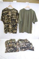 Short Sleeve Camo/Green Shirts Size XL- 6 Total