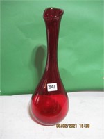 13" red  Glass Vase