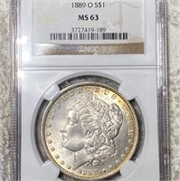 1889-O Morgan Silver Dollar NGC - MS63