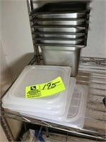 Group of 6 Hotel Pans  (6" x 6" x 6" with plastic