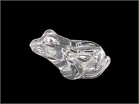 Glass Frog Paperweight 3"