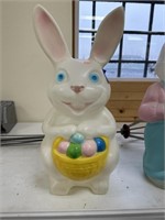 Blow Mold 22" Tall Lighted Easter Rabbit White