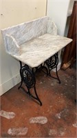 Marble Table with Sewing Machine Base