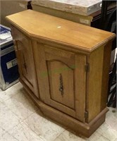 Two door wooden console cabinet with one