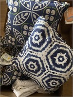 Three Throw pillows, rug and more