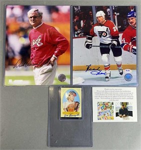 3pc Signed Sports Photographs & Card