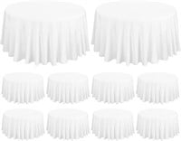 10 Pack 120 Inch Round Tablecloth  White