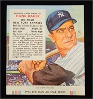 1954 #23A Hank Bauer Red Man Tobacco Card