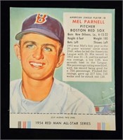1954 #8A Mel Parnell Red Man Tobacco Card