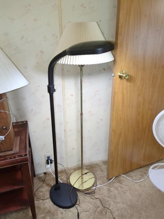 2 tall lamps- approx 56" tall- blk lamp works for