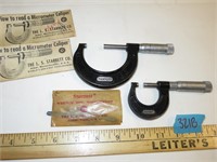 2 Starrett Micrometer Calipers