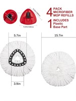 4 pack mop head replacement and 1 mop base