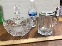 Lead Crystal Basket & Stein Germany