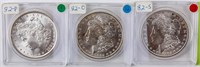 Coin 3 Morgan Silver Dollars 82-P, O & S BU DMPL