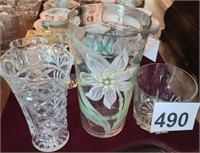 3 BEAUTIFUL VASES - LARGE ONE IS CHIPPED