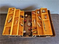 Vtg. Fenwick 3.6 Fishing Tackle Box w/Contents