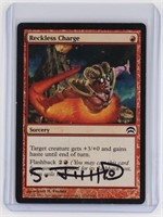 *SIGNED* RECKLESS CHARGE MAGIC THE GATHERING CARD