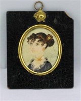 Circa 1880 Folk Art Miniature Portrait