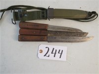 3 ea. Butcher Knife with Sleave